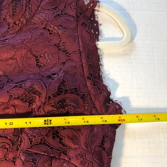 Ted Baker | London Maroon/Burgundy Lace Sheath Dress Sleeveless | Size 1 - Picture 12 of 15